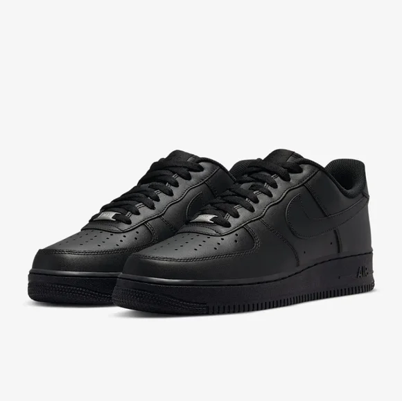 Nike Air Force 1s Black Men's Sneakers - Picture 1 of 11